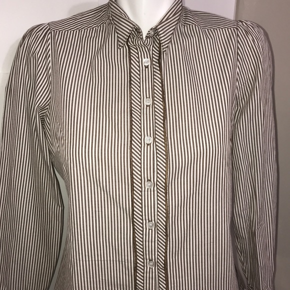 Harve Benard Peanut Brown Striped Button Up Shirt - Picture 4 of 9